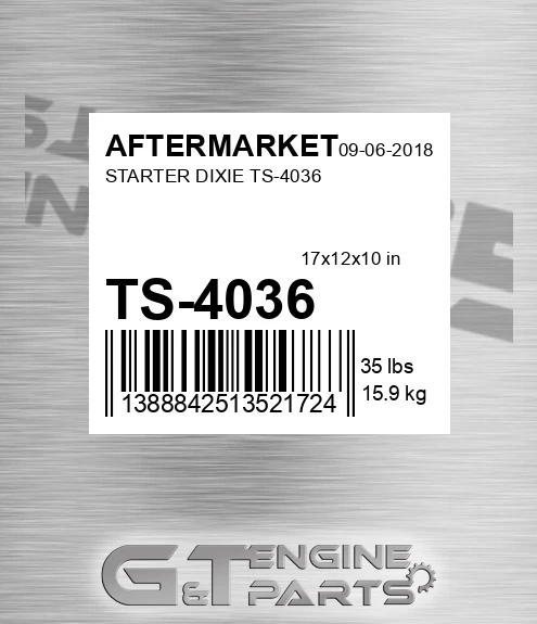 TS-4036 Starter Dixie Ts-4036 for AFTERMARKET