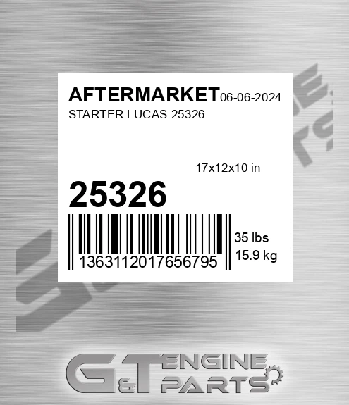 25326 Starter Lucas for AFTERMARKET