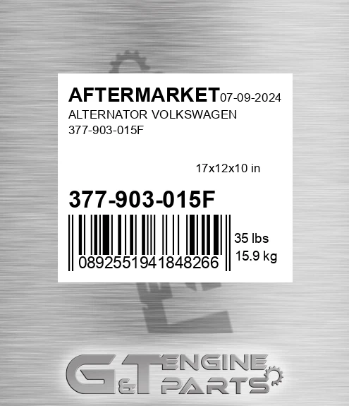377-903-015F Alternator Volkswagen 377-903-015f for AFTERMARKET