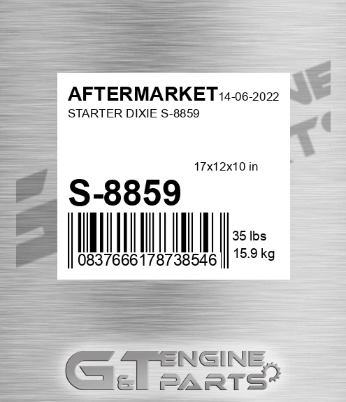 S-8859 Starter Dixie S-8859 for AFTERMARKET