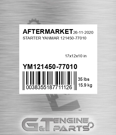YM121450-77010 Starter Yanmar 121450-77010 for AFTERMARKET