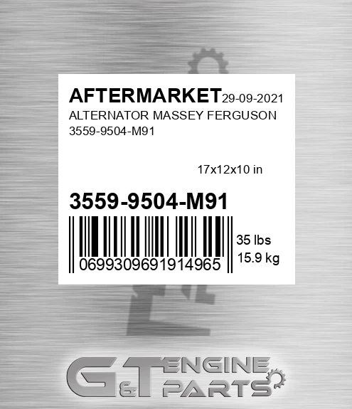 3559-9504-M91 Alternator Massey Ferguson 3559-9504-m91 for AFTERMARKET