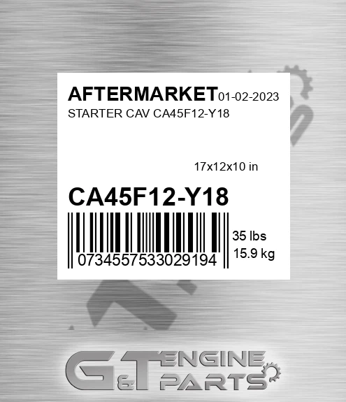 CA45F12-Y18 Starter Cav Ca45f12-y18 for AFTERMARKET