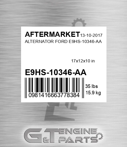 E9HS-10346-AA Alternator Ford E9hs-10346-aa for AFTERMARKET