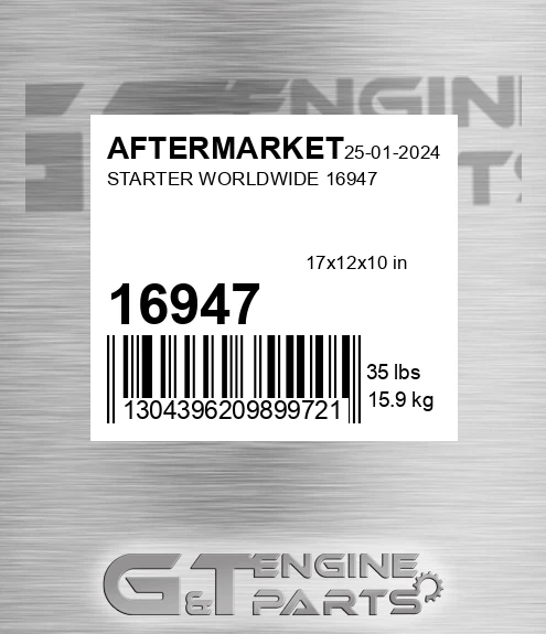 16947 Starter Worldwide for AFTERMARKET