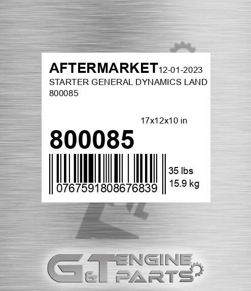 800085 Starter General Dynamics Land