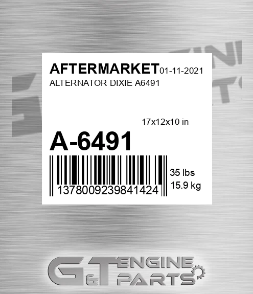 A-6491 Alternator Dixie for AFTERMARKET