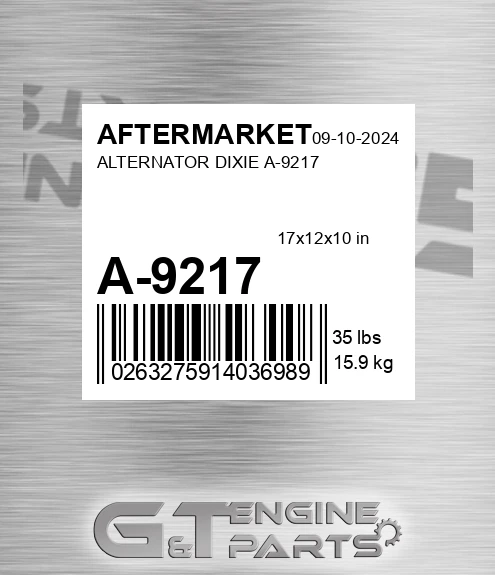A-9217 Alternator Dixie A-9217 for AFTERMARKET