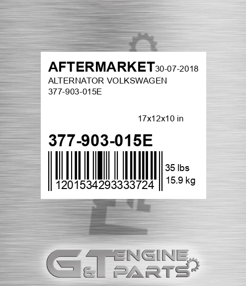 377-903-015E Alternator Volkswagen 377-903-015e for AFTERMARKET