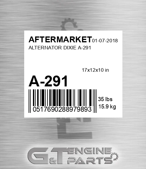 A-291 Alternator Dixie A-291 for AFTERMARKET