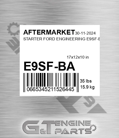 E9SF-BA Starter Ford Engineering E9sf-ba for AFTERMARKET