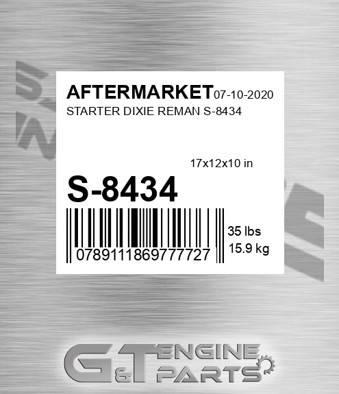 S-8434 Starter Dixie Reman S-8434 for AFTERMARKET