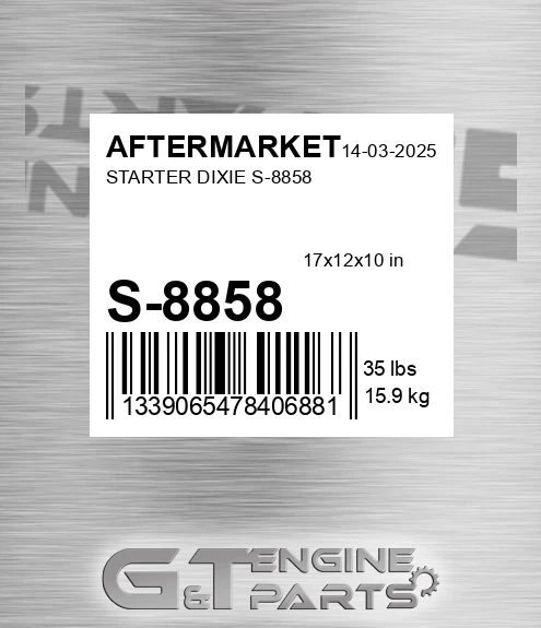 S-8858 Starter Dixie S-8858 for AFTERMARKET