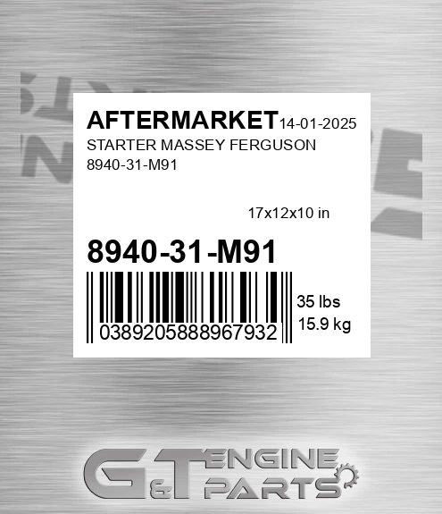 8940-31-M91 Starter Massey Ferguson 8940-31-m91 for AFTERMARKET