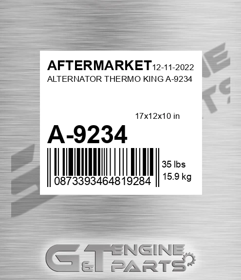 A-9234 Alternator Thermo King A-9234 for AFTERMARKET