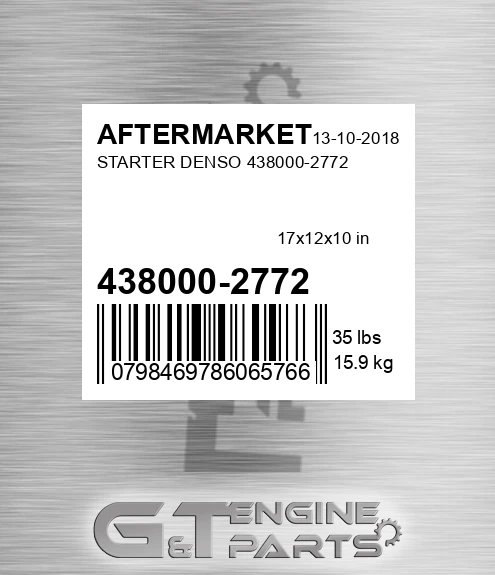 438000-2772 Starter Denso 438000-2772 for AFTERMARKET