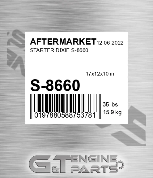 S-8660 Starter Dixie S-8660 for AFTERMARKET