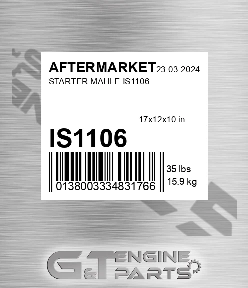 IS1106 Starter Mahle for AFTERMARKET