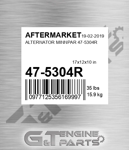 47-5304R Alternator Minnpar 47-5304r for AFTERMARKET