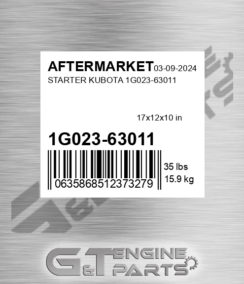 1G023-63011 Starter Kubota 1g023-63011 for AFTERMARKET