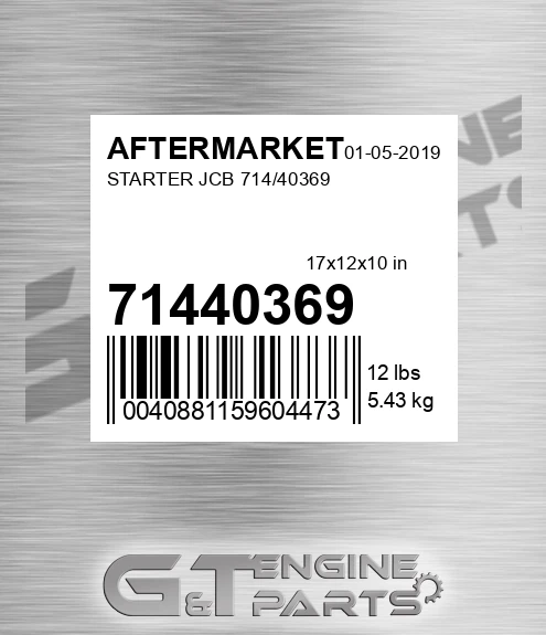 71440369 Starter Jcb