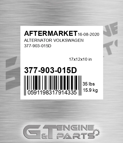377-903-015D Alternator Volkswagen 377-903-015d for AFTERMARKET