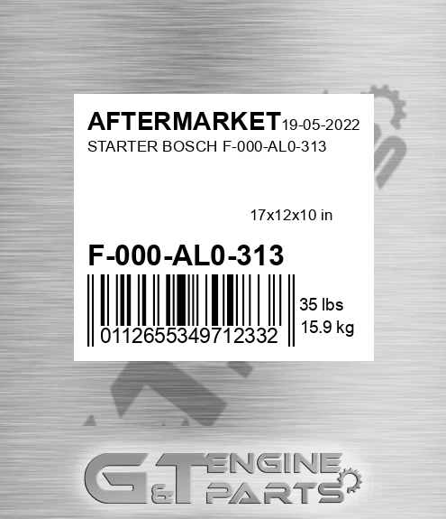 F-000-AL0-313 Starter Bosch F-000-al0-313 for AFTERMARKET