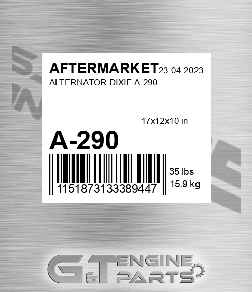 A-290 Alternator Dixie A-290 for AFTERMARKET