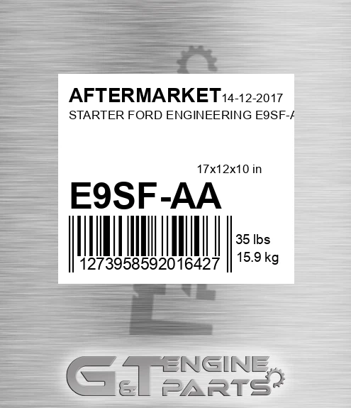 E9SF-AA Starter Ford Engineering E9sf-aa for AFTERMARKET
