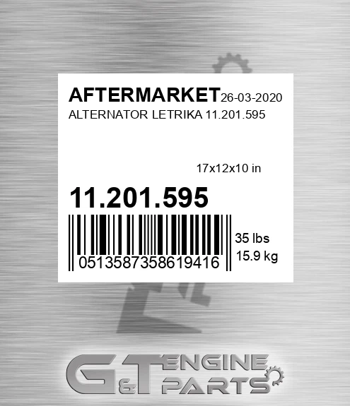 11.201.595 Alternator Letrika 11.201.595 for AFTERMARKET