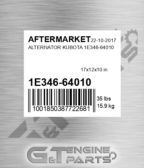 1E346-64010 Alternator Kubota 1e346-64010 for AFTERMARKET