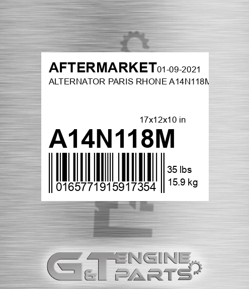 A14N118M Alternator Paris Rhone