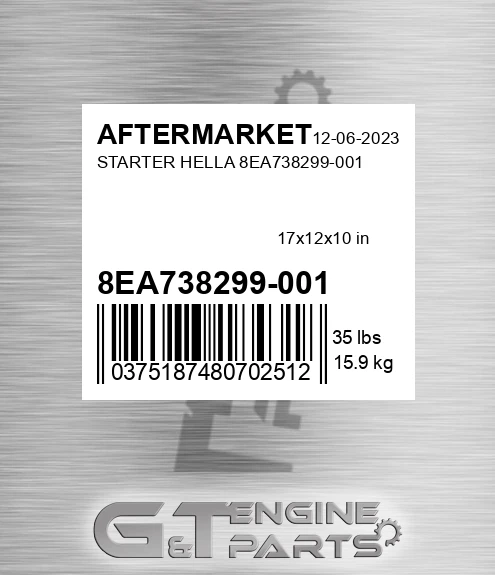8EA738299-001 Starter Hella 8ea738299-001 for AFTERMARKET
