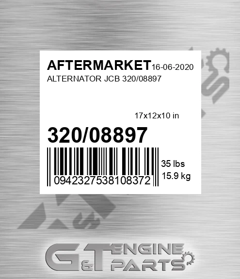 320/08897 Alternator Jcb for AFTERMARKET