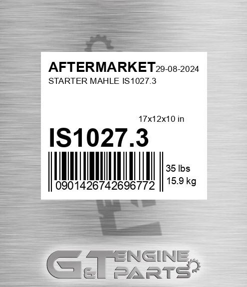 IS1027.3 Starter Mahle Is1027.3 for AFTERMARKET