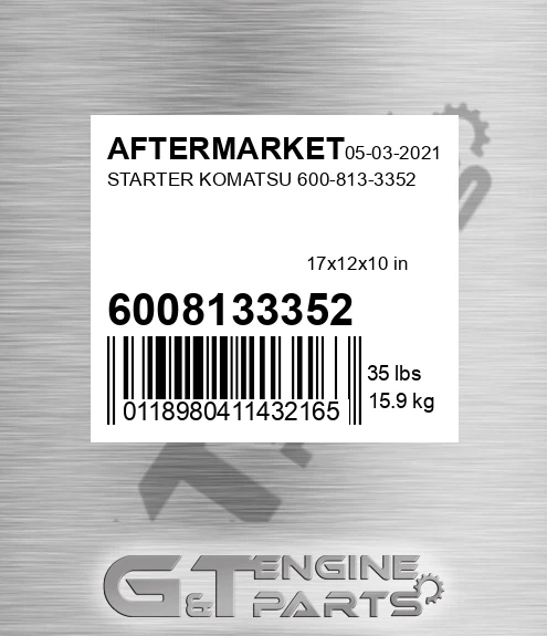6008133352 Starter Komatsu for AFTERMARKET