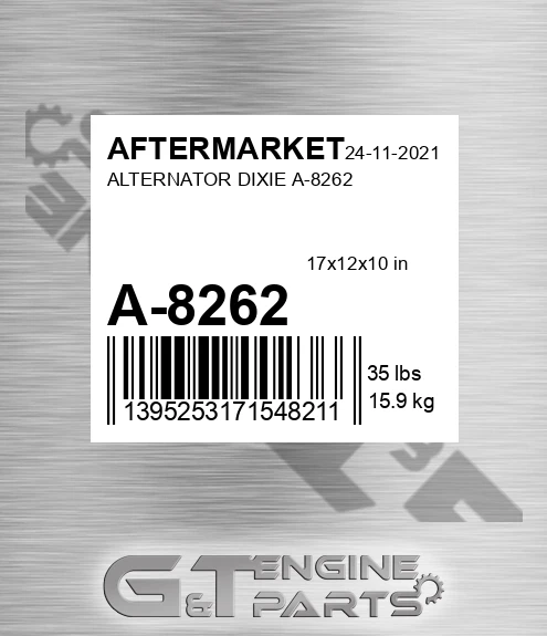 A-8262 Alternator Dixie A-8262 for AFTERMARKET