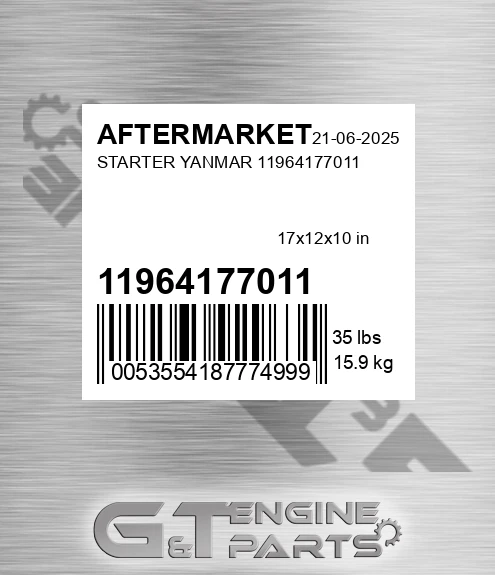 11964177011 Starter Yanmar 11964177011 for AFTERMARKET