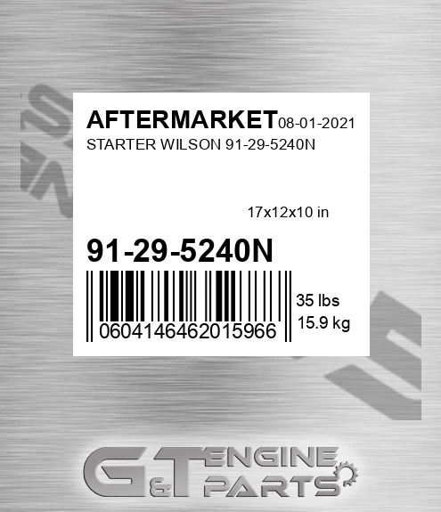 91-29-5240N Starter Wilson 91-29-5240n for AFTERMARKET