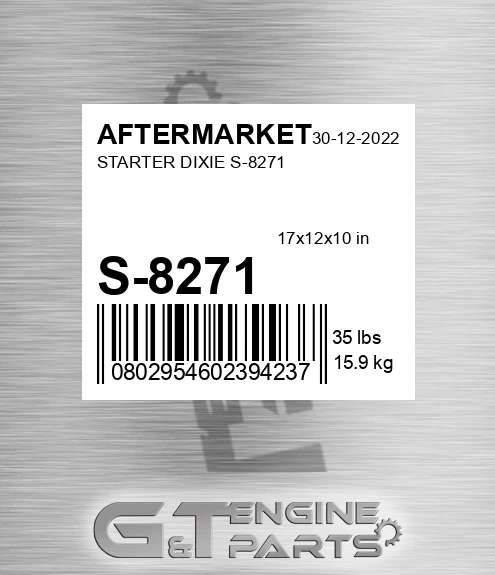 S-8271 Starter Dixie S-8271 for AFTERMARKET