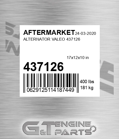 437126 AFTERMARKET Alternator Valeo