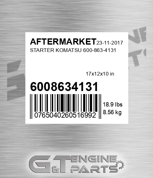 6008634131 Starter Komatsu for AFTERMARKET
