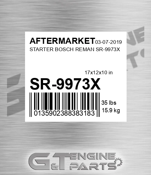 SR-9973X Starter Bosch Reman Sr-9973x for AFTERMARKET