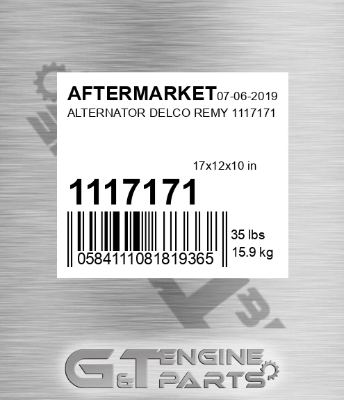 1117171 Alternator Delco Remy for AFTERMARKET