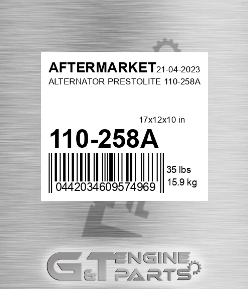 110-258A Alternator Prestolite 110-258a for AFTERMARKET