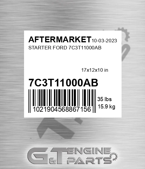 7C3T11000AB Starter Ford 7c3t11000ab for AFTERMARKET