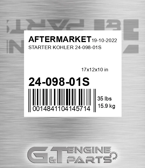 24-098-01S Starter Kohler 24-098-01s for AFTERMARKET