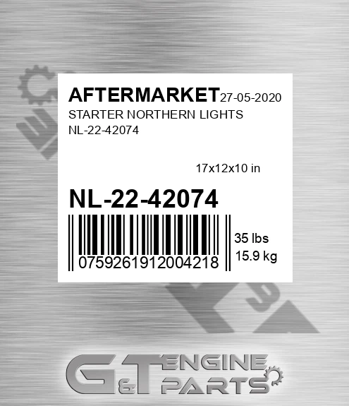 NL-22-42074 Starter Northern Lights Nl-22-42074 for AFTERMARKET