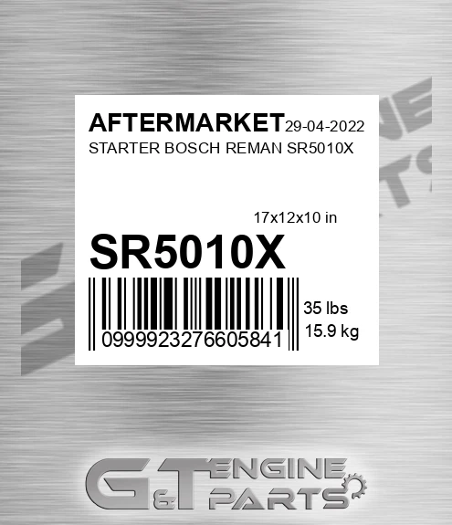 SR5010X Starter Bosch Reman for AFTERMARKET