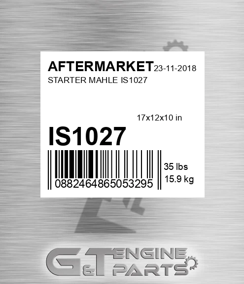 IS1027 Starter Mahle for AFTERMARKET